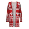thumbnail image 5 of Christmas Cardigan for Women,Women's Christmas Cardigan Santa Claus Print Cardigan Long Sleeve Cardigan Sweater Coat, 5 of 5