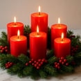thumbnail image 4 of Red Pillar Candles - 6 Packs, 2.8x4 Inch, Unscented Pillar Candles Bulk, 56 Hours Long Burning Candles, Dripless & Smokeless Large Red Candles for Holiday Decor, Fireplace, Christmas,Advent, 4 of 17
