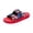 Red, variant on 4th of July Women's Double Buckle Platform Slide Sandals American Flag Adjustable Strap Open Toe Slip On Patriotic Beach Walking Slides Red 9