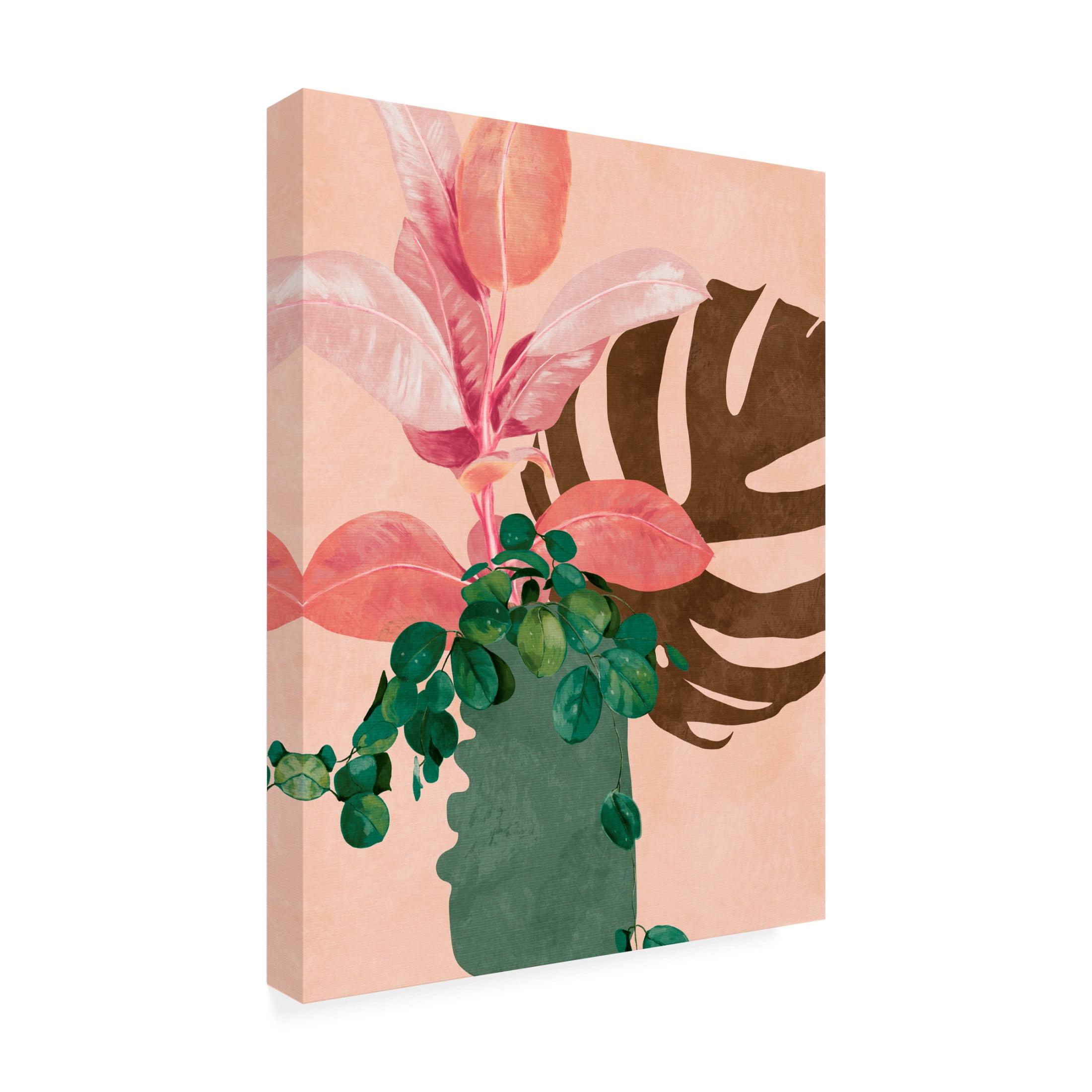 Trademark Fine Art Ana Rut Bre Leaves More 6 Pink Canvas Wall Art