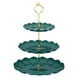 thumbnail image 1 of Soporte para cupcakes de 3 niveles Uxcell, bandeja de servicio redonda de 15/20/25 cm para cupcakes, decoración de mesa de frutas y postres para fiestas de cumpleaños, verde (Ripple), 1 of 6