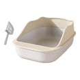 thumbnail image 1 of DOLITY Cat Litter Box Kitten Litter Pan Anti Splashing Cat Potty Pan Detachable White, 1 of 9