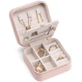 thumbnail image 1 of Joyero organizador Vlando Small Travel con espejo, color rosa, 1 of 8