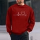 thumbnail image 1 of Amzcrzy Sudadera Para Hombre, Con Estampado De Corazones, Informal, De Manga Larga Y Cuello Redondo, Con Capucha, Camiseta De Manga Larga Y Cuello Redondo, Color Rojo, M, 1 of 6