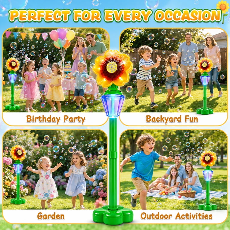 JoyStone Sunflower Bubble Machine, Adjustable 2-in-1 photo 6