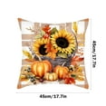 thumbnail image 3 of Guanhe Thanksgiving Pillow Covers 18x18, Fall Throw Pillow Covers Pumpkin Sunflower Leaves Autumn Season Farmhouse Decorative for Sofa Bed, 3 of 7