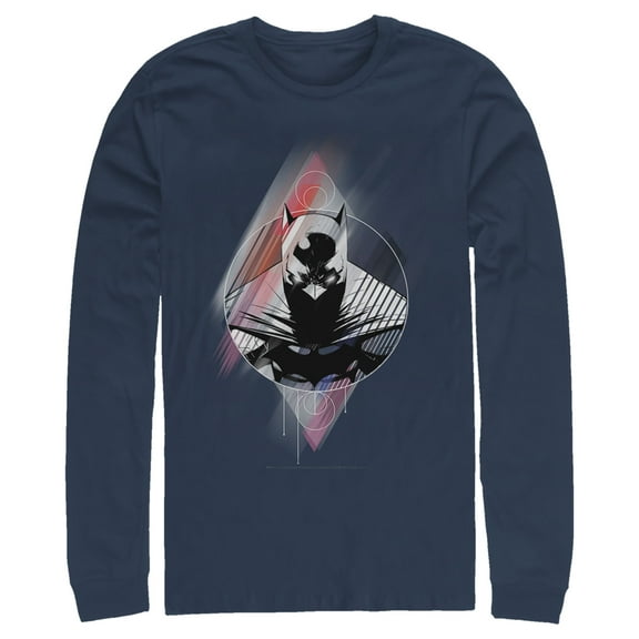 Men's Batman Caped Crusader Prism  Long Sleeve Shirt Navy Blue 2X Large