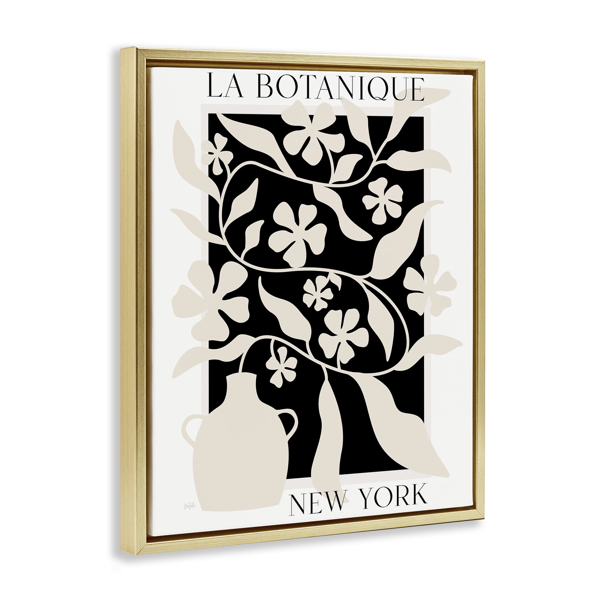 Stupell Industries La Botanique New York Gold Framed Floater Canvas Wall Art, design by Natalie Carpentieri