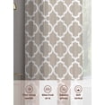 thumbnail image 7 of Beige Moroccon Semi Sheer Curtains 54 Inch Length 2 Panels Set, Farmhouse Minimalist Abstract Geometric Sheer Kitchen Curtain Privacy Voile Window Curtain for Living Room Bedroom Rod Pocket Drapes, 7 of 7