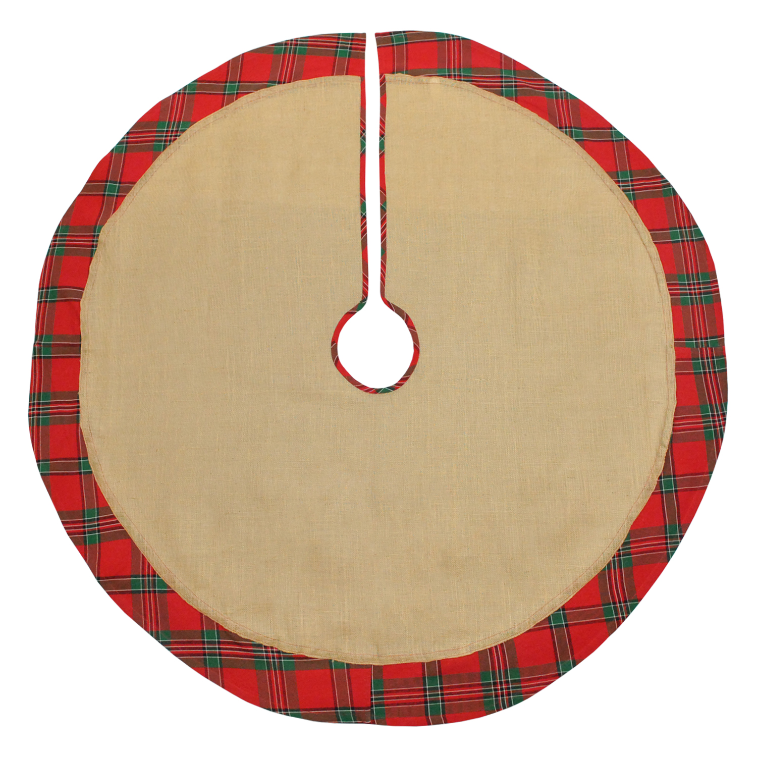 Holiday Plaid Burlap Tree Skirt
