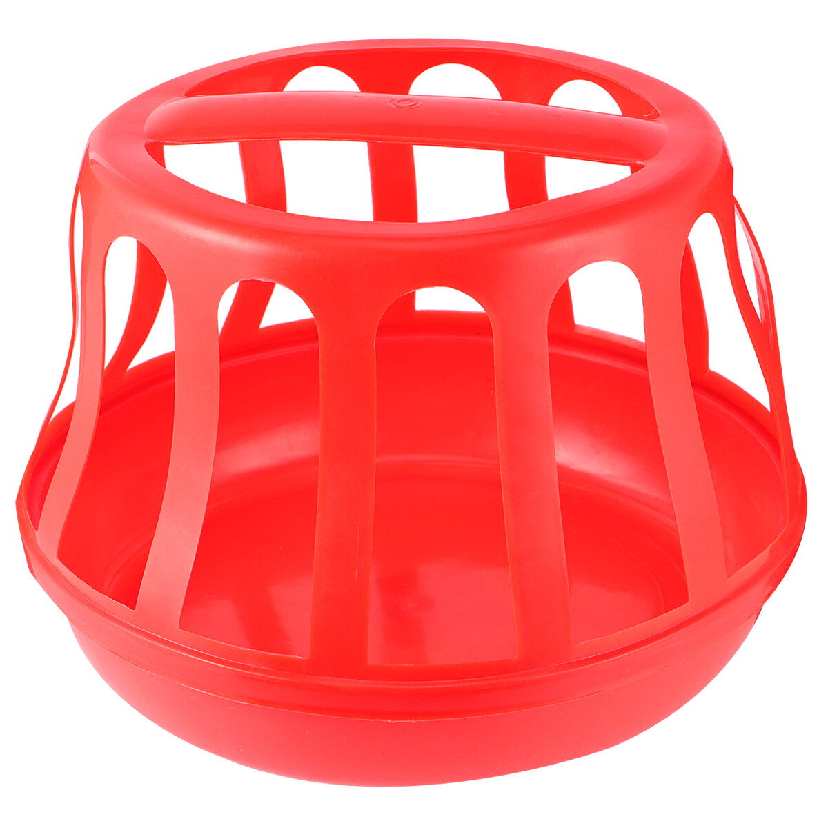 HOMEMAXS Chicken Feed Bucket with Guardrails Poultry Feeder Plastic