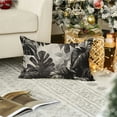thumbnail image 4 of PHYHOO Set of 2 Palm Leaves Rectangle Throw Pillow Cases Tropical Jungle Leaf Plant Black White Waist Lumbar Linen Pillow Covers Decorative Oblong Cushion Cover 12x20 Inches 12x20inch, 4 of 8