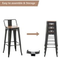 Andeworld Bar Stools Set of 4 Counter Height Stools Industrial Metal