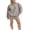 Khaki, variant on LMLYSoH Women Shorts Set, Long Sleeve Stand Collar Zipped Sweatshirt with Shorts Activewear Fall Outfit