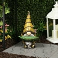 thumbnail image 4 of Alpine Corporation 19"H Vintage Gnome Holding Leaf Bird Feeder with Hat, 4 of 12