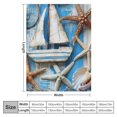 thumbnail image 4 of Pratyus Sailboat Starfish Seashells Print Flannel Throw Blanket All Seasons Lightweight Blanket Gifts 40x50in, 4 of 6