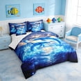 thumbnail image 2 of Manfei Magical Dolphin Jumping Ocean Twin Bedding Sets for Kids Boys and Girls, Fantasy Starry Sky Bedding Comforter Set, Reversible 7 Pieces, 2 of 6