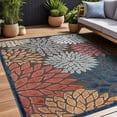 thumbnail image 3 of EnjinZZ Outdoor Rug 5x7 Modern Floral Tropical Area Rugs for Indoor and Outdoor Patio Easy to Clean Non Shedding Living Room Porch Garden Washable Outside Carpet (5 x 7 Brown), 3 of 9