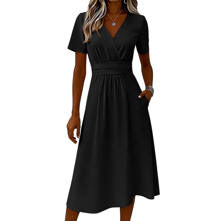 crossover midi dress QUINN CROSSOVER MOCK NECK MIDI DRESS