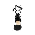 thumbnail image 2 of BLISSFUL STEP Women Pointed Toe Block Heels Lace Up Pumps Black 8, 2 of 8