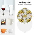 thumbnail image 6 of Honeii Bird Sunflowers print Leather Coaster Set of 4, ideal for safeguarding your furniture from drinks spills and effortless cleanup-Round Shape, 6 of 6