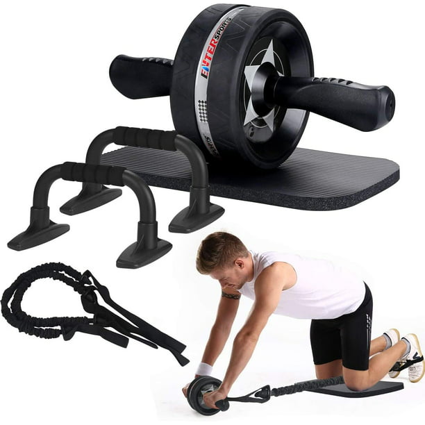 Cyberruimte Gewoon overlopen Justitie EnterSports Ab Roller Wheel, 6-in-1 Ab Roller Kit with Knee Pad, Resistance  Bands, Pad Push Up Bars Handles Grips, Perfect Home Gym Equipment for Men  Women Abdominal Exercise - Walmart.com
