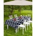 thumbnail image 3 of Outdoor Tablecloth with Umbrella Hole and Zipper Geometric Rectangle Outdoor Tablecloths 60x102 Outside Table Cloths Moroccan Blue Patio Table Cloth Cover for Outdoor Tables Picnic Garden, 3 of 6