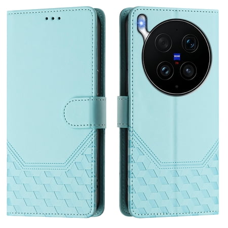 Wallet Leather Phone Case for VIVO X300 ULTRA 5G-Shockproof Flip Cover with Card Slots, RFID Blocking & Kickstand, Multi-Color Options.Mint green