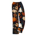thumbnail image 4 of Halloween Womens Flannel Pajama Pants Drawstring Stretch Cute Ghost Print Pjs Casual Elastic Waist Pajama Pants, 4 of 6