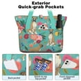 thumbnail image 2 of Tote Bag for Women - BoxerDog and Floral Shoulder Bag - Large Utility Work Duffle Bag with Zipper Handbag for Travel, Work, Sprots, 2 of 5