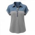 thumbnail image 5 of Women Short Sleeve Shirts Crewneck Lightweight Blouses Casual Business Tops Spring Summer Fall Outfits Top For Women, 5 of 5