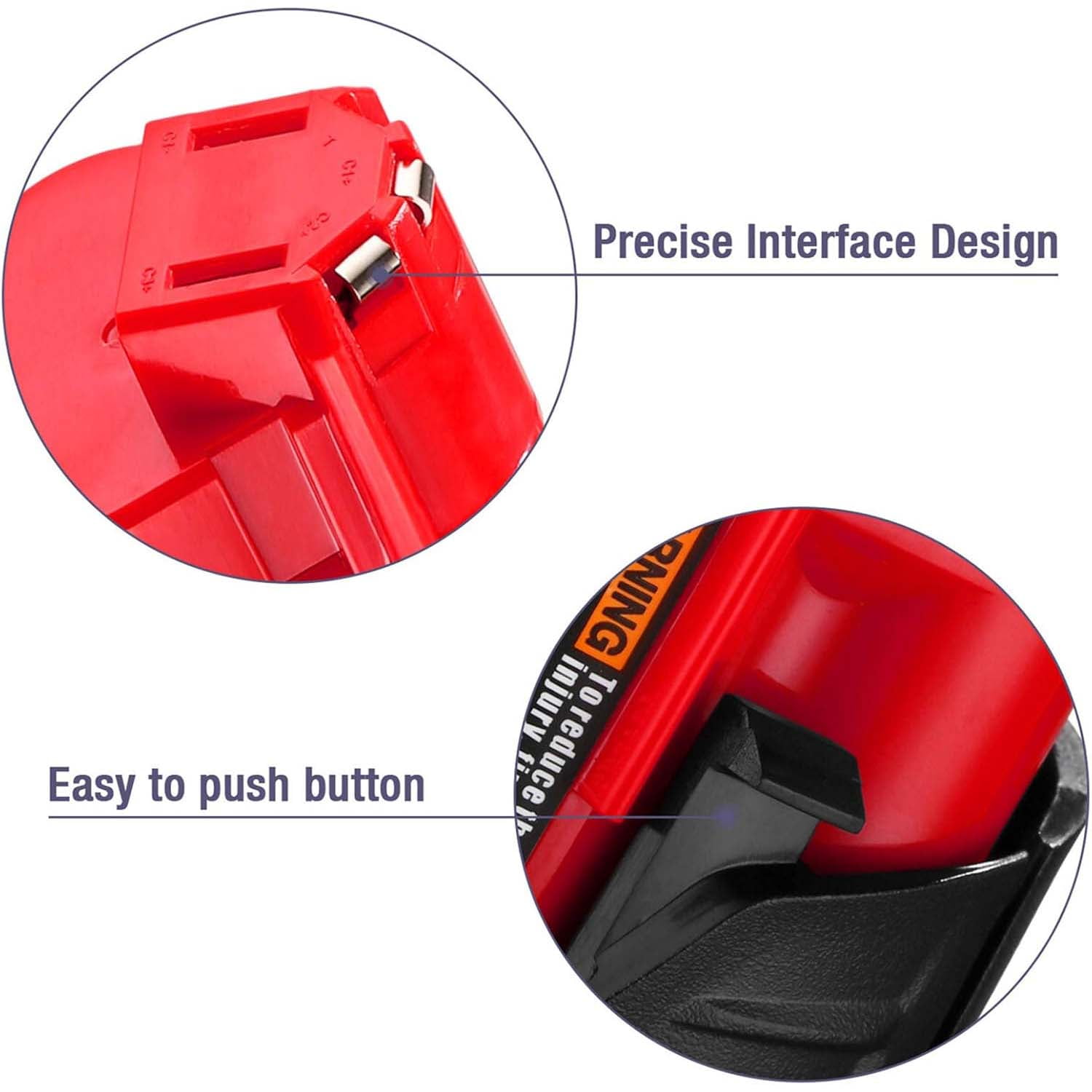 2 Pack 3.0Ah Replacement for Milwaukee M12 12V Lithium Ion Battery, Compatible with Milwaukee 12V Tools / Heated Jacket 48-11-2420 48-11-2440 48-11-2402 48-11-2411 Cordless Power Tools