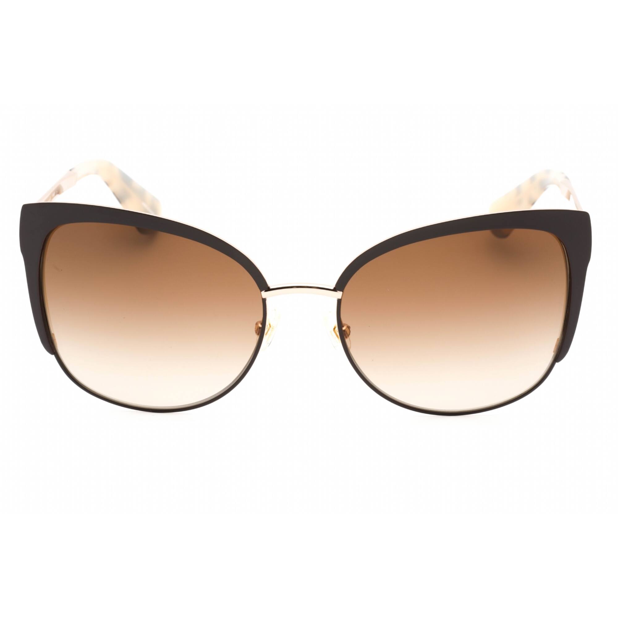 Kate Spade New York Women's Genice Oval Sunglasses, Brown Gold/Warm Brown Gradient, 57 mm