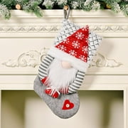 Black Friday Deals! 2022 JERDAR Christmas Decorations Christmas Socks Gift Rudolph Faceless Doll Goblin Bags Christmas Decorations Ornaments Socks Candy Bag Gray