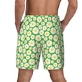 thumbnail image 3 of Kdxio Daisies Flowers Print Men's Swim Trunks with Compression Liner 7 Inch Inseam Quick Dry Swim Shorts, 3 of 7