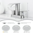 thumbnail image 6 of WOWOW 4 inch Brushed Nickel 2-Handle Bathroom Sink Faucet with Pop-up Drain - Lead-Free Stainless Steel Centerset Faucet for Vanity, RV, Waterfall Bathroom Sink Faucet, 6 of 7