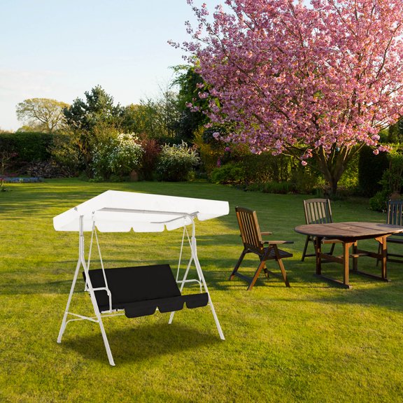 FOMIYES Black Swing Seat Protector Cover, UV Resistant and Outdoor Use, Weatherproof Swing Chair Accessory