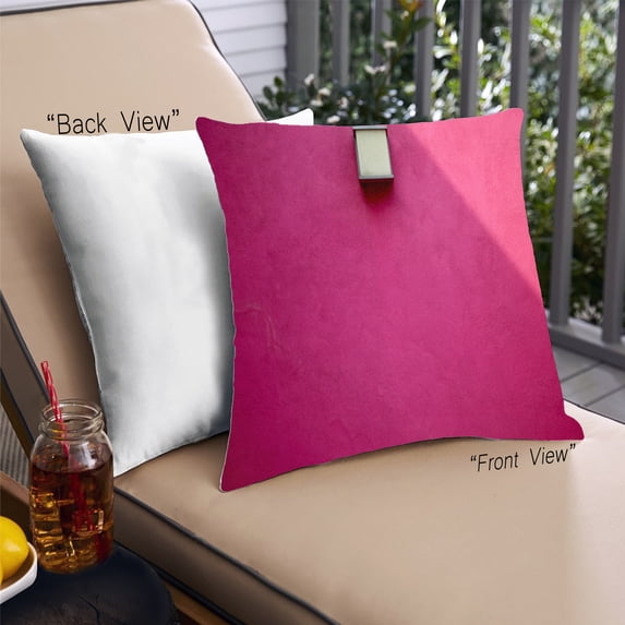 Ahgly Company Color Focus Pink Outdoor Throw Pillow, 18 inch by 18 inch