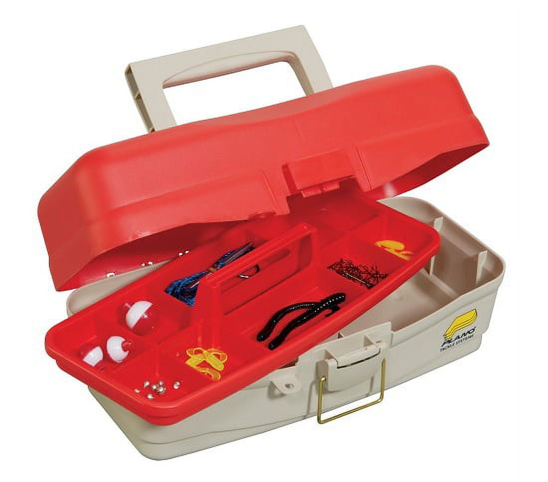 Plano Synergy, Inc. 500000 Tackle Box, Youth Starter Kit, Red/Beige
