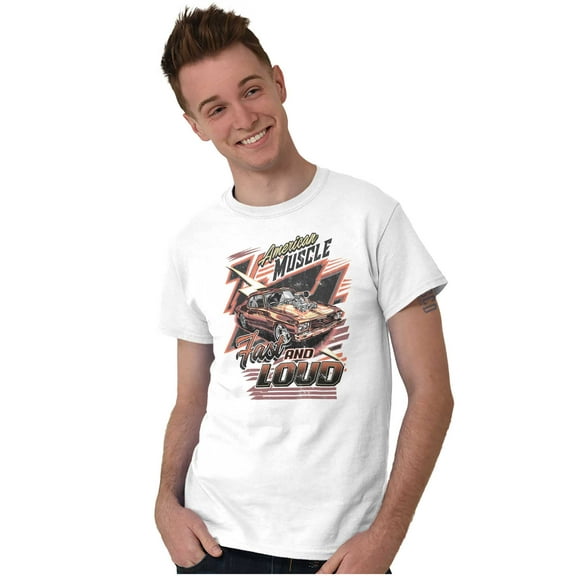 American Muscle Fast and Loud Racecar Plus Size Crewneck Graphic Tee Shirt Brisco Brands 2X