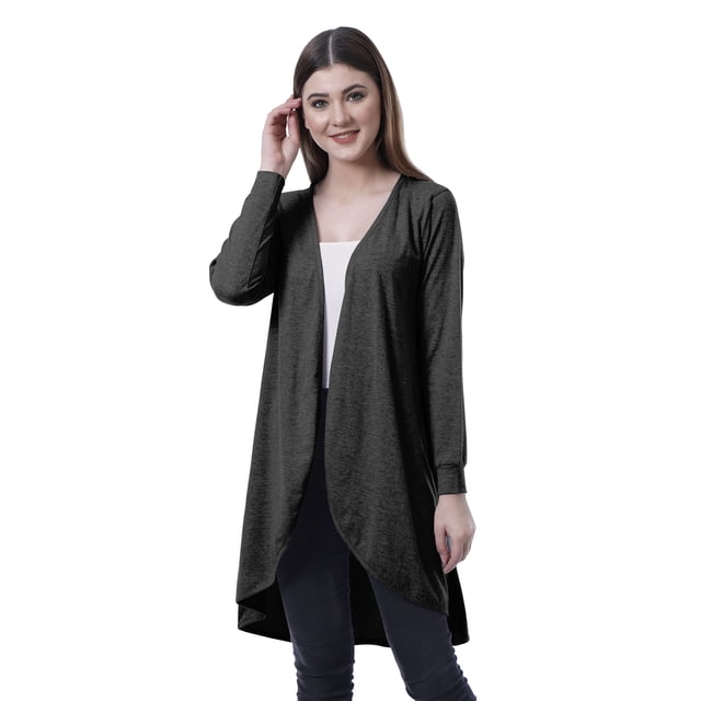 Moomaya Cardigan Long en Coton à Manches Longues pour Femmes