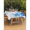 thumbnail image 2 of Outdoor Tablecloth with Umbrella Hole and Zipper, Blue Gradient Rectangle Table Cloth 52x70 Inch Waterproof Tablecloth, Abstract Polka Dots Vintage Modern Art Picnic Table Cover for Patio Camping, 2 of 7