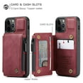 thumbnail image 5 of Wallet Case for iPhone 14（6.1"） for Men Women Girls, Kickstand Folio Flip Phone Case with Card Holder for Apple iPhone 14（6.1"） 2022, Wine, 5 of 9