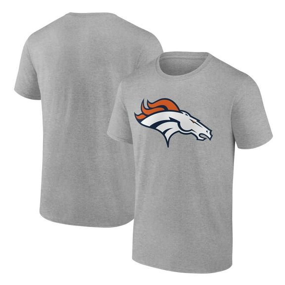 Men's Fanatics Heather Gray Denver Broncos Primary Logo T-Shirt
