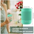 thumbnail image 2 of Portable Bluetooth Speaker, COMISO Small Wireless Shower Speaker 360 HD Loud Sound Stereo Pairing Waterproof Mini Pocket Size Built in Mic Support TF Card for Travel Outdoors Home Office Mint, 2 of 8