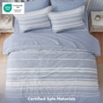 thumbnail image 4 of U by Bedsure Queen Comforter Set Blue, 7 Pieces Reversible Bed in a Bag, Striped Bedding Set, All-Season, 4 of 9