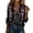 Black, variant on QASIEATN Women's Long Sleeve Button Down Satin Shirt Casual Print Clothing Summer Blouse Fashion Clothing