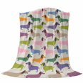 thumbnail image 6 of Colorful Dogs Blanket Soft Cozy Warm Throw Blanket for Couch, Plush Fuzzy Flannel Fleece Blankets for Sofa, Vintage Cartoon Animals Bed Blankets Lightweight Gifts for Women, 50"x80", 6 of 9