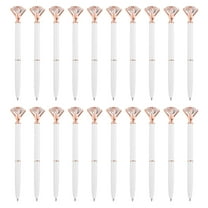 Uxcell Retractable Diamond Ballpoint Pens Bulk, 20Pcs Metal Black Ink Stamping Writing Pens for Wedding, Office, White