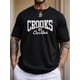 thumbnail image 1 of Crooks Graphic Men's Short Sleeve T-shirt, Comfy Stretchy Trendy Tees For Summer, Casual Daily Style Fashion Clothing, 1 of 5